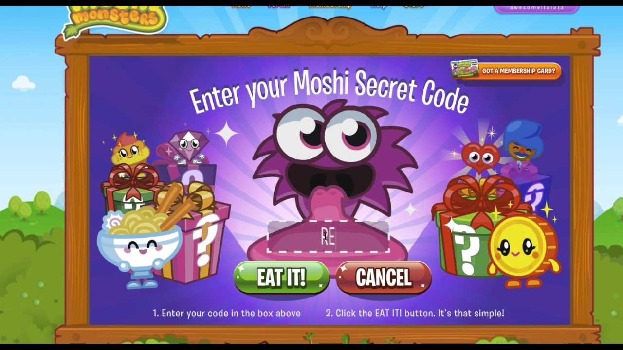 Free moshi monsters codes 2018